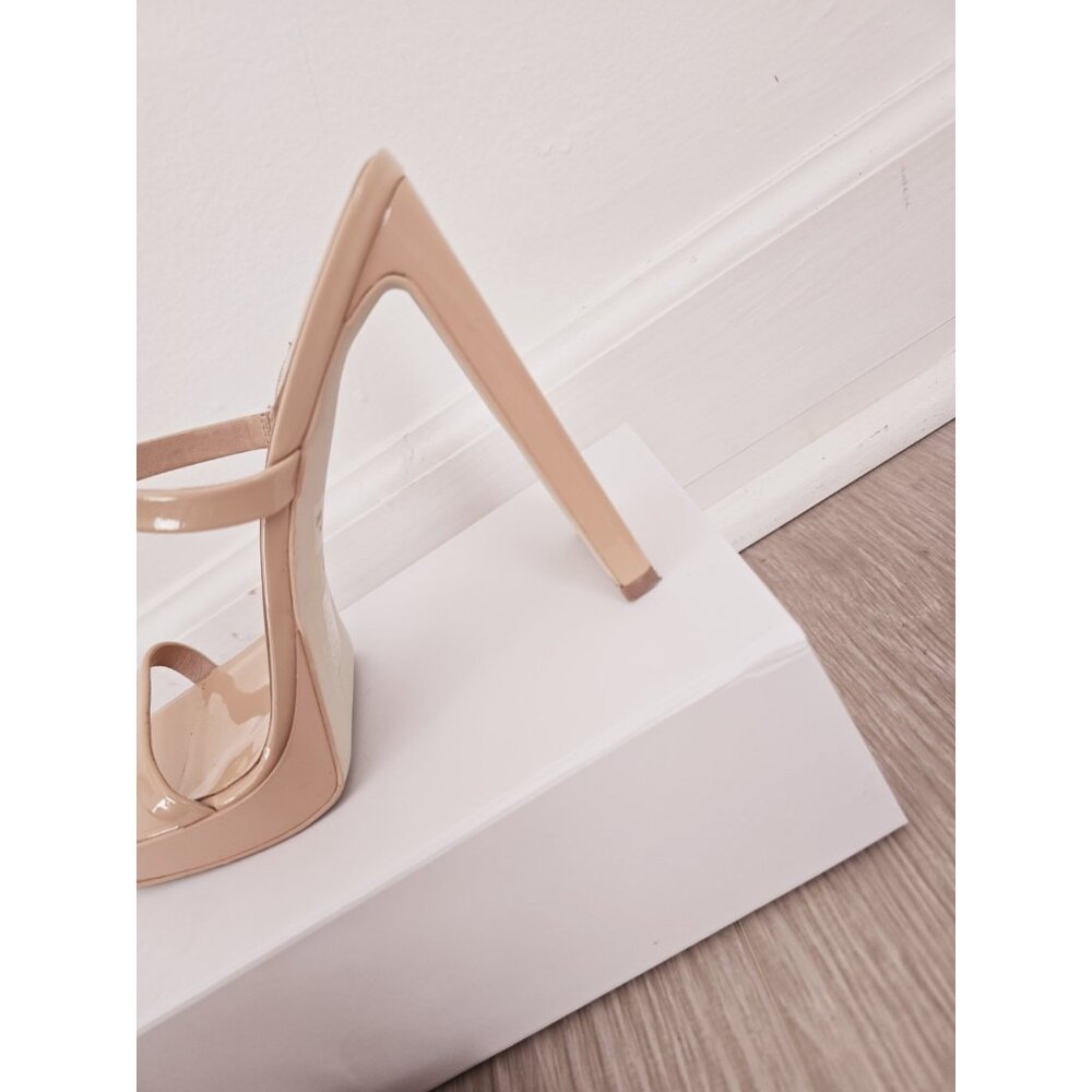 Jeffrey Campbell Hustler Platform Sandal Heels Shoes 8 Nude 90s Y2K Square Toe - Picture 11 of 12